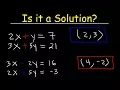 How to Determine If an Ordered Pair is a Solution to a System of Equations