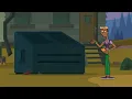 Total Drama Island 2023 - Emma attacked by raccoons in the trash bin