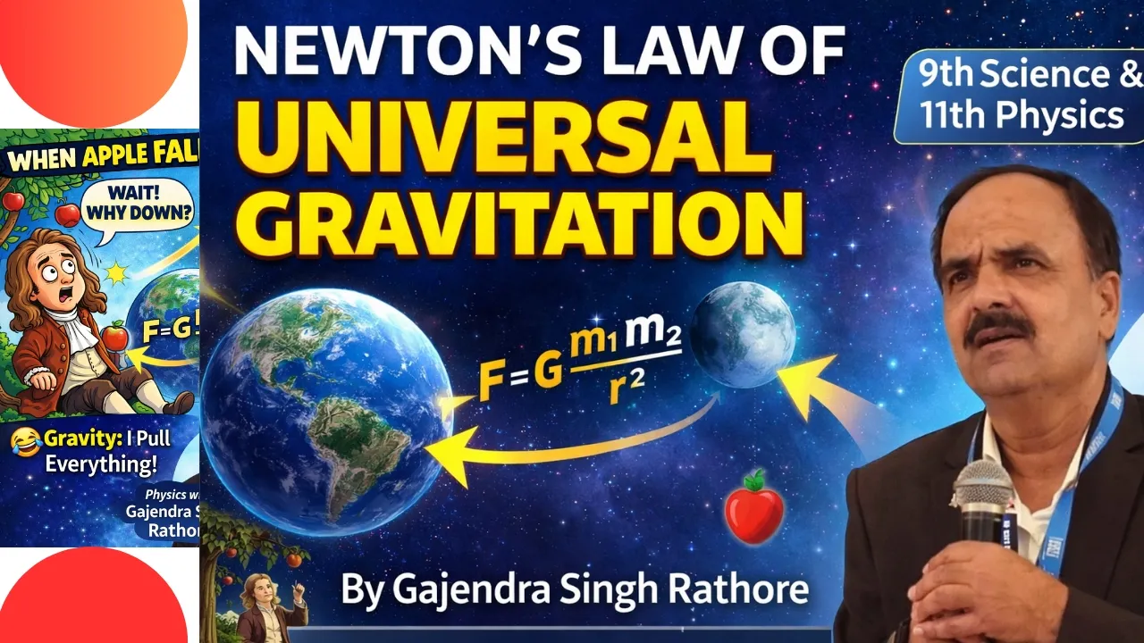 Newton's Law of Universal Gravitation | Formula & Importance | 9th Science & 11th | newton ka niyam