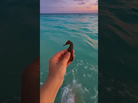 Tiny Seahorse Freed Back Into the Wild Ocean #ai #animals #beach #funny #video