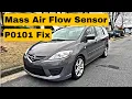 How to replace Mazda 5 Mass Air Flow Sensor P0101 Fix EASY