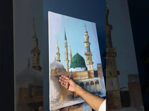 Live highlight Oil Painting Masjid Al Nabvi