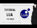 TUTORIAL LUA DASAR - Table