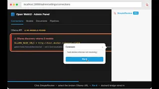 Open WebUI on Linux Docker host docker internal silent fail