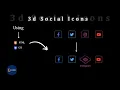 3D Social Icons Using HTML CSS