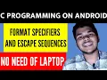 Hindi Format Specifiers and Escape Sequences in C C programming for beginners Learn C language