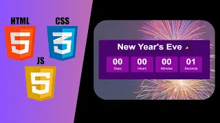 HTML CSS JS - New Year Countdown Timer Easy Portfolio Projects