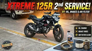 Hero Xtreme 125R 2nd Service: Full Maintenance Guide | Oil, Brakes & Air Filter!!!