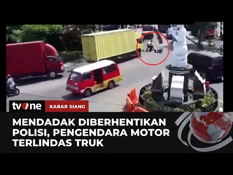 Detik-detik Pengendara Motor Terlindas Truk, Kaget saat Diberhentikan Polisi