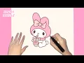 HOW TO DRAW CUTE MY MELODY BOBA STEP BY STEP KAWAII DOODLE