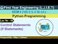 Lec-09 - Control Statements If Statements Python Programming First Year Engineering