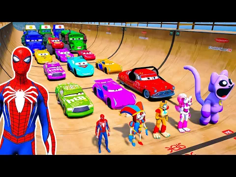 Download MP3 GTA V SPIDER-MAN 2, FIVE NIGHTS AT FREDDY'S, POPPY PLAYTIME CHAPTER 3 Join in Epic New Stunt Racing