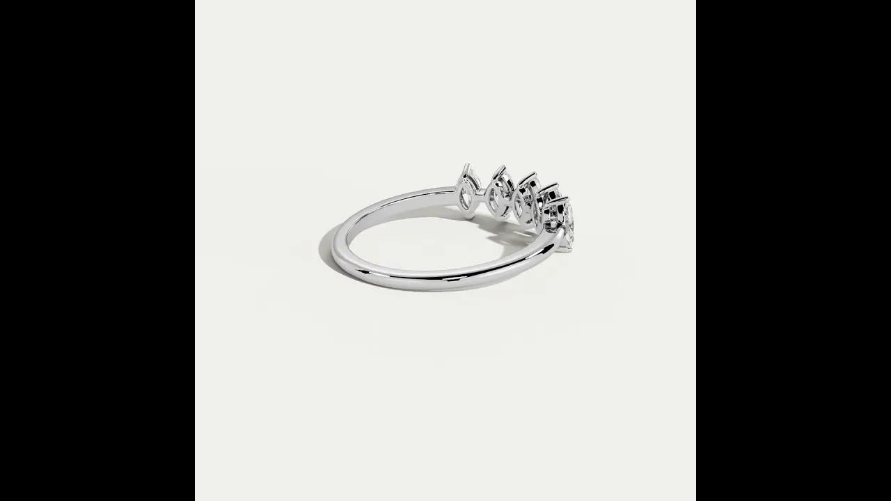 Floating Marquise Cut Lab-Grown Diamond Five-Stone Anniversary Ring