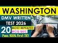 Washington DMV Test 2026 20 Most Missed Questions