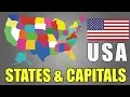 USA States And Capitals - 50 US States Map Geography Of United States Of America