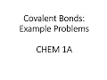 Covalent Bonds Example Problems