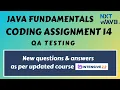 Coding Assignment 14 Java fundamentals nxtwave QA Testing