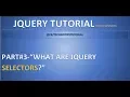 Part 3 - What are jQuery Selectors ID and class selectors Example