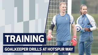 goalkeeper drills at hotspur way training joe hart and alfie whiteman