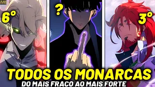 TODOS OS MONARCAS DE SOLO LEVELING RANQUEADOS E EXPLICADOS