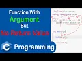 Function With Argument But No Return Value in C Types of User Defined Functions