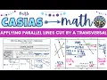 Applying Parallel Lines cut by a Transversal 8th Grade Math Pre-Algebra