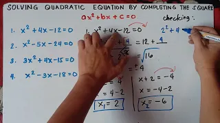 Solving Quadratic Equations by Completing the Square Explained in Detailed