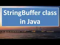 StringBuffer class in JAVA