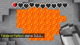 Si tu prends un dégât, tu te Téléportes sur Minecraft.. (impossible)