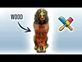 Wood PLA Lion Statue - Laser Cut 3D Printed and Encased in Resin