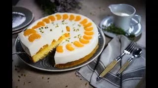 Klassiker, den jeder liebt: die Käsesahnetorte - ganz ohne Gelatine, cremig und zart mit Mandarinen. 