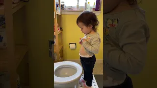 When Your Daughter Learns From Daddy How To Go Potty 
