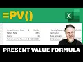 Excel PV Function - Present Value in Excel for Loans Service Agreement Retirement Planning