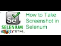 Selenium Class 54 How to Take Screenshot in Selenium
