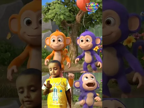 Cute Kids Rhymes & Funny Monkey Reaction Video | Kids Sensei Dance & Fun 🐵🎈
