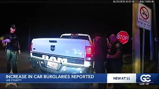 Increase in car burglaries reported in Lee County