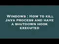Windows How to kill Java process and have a shutdown hook executed