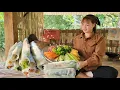 Download Lagu My homemade pho rolls - Harvesting bitter melon, pickled mustard greens, eggplants, and radishes