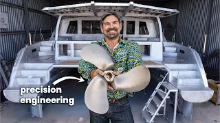 Making Our Catamaran Move – Prop Shaft & Propeller Install 🛠️ (Building Our Own Boat Pt. 31)