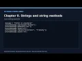 Strings and string methods