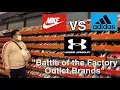NIKE vs UNDER ARMOUR vs ADIDAS FACTORY OUTLETS Battle of the Factory Outlet Brands