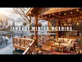 Lagu Sweet January Winter Morning at Outdoor Coffee Shop Ambience❄Smooth Jazz Instrumental Music to Study