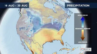 Monthly precipitation forecast for the USA 2026