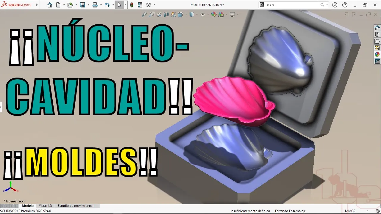MOLDES EN SOLIDWORKS 2020 | NÚCLEO - CAVIDAD | HERRAMIENTAS DE MOLDES | MOLD IN SOLIDWORKS