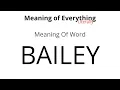 Meaning of Word - Bailey Meaning