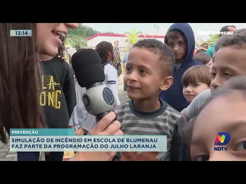 Simulação de incêndio em escola de Blumenau faz parte da programação do Julho Laranja