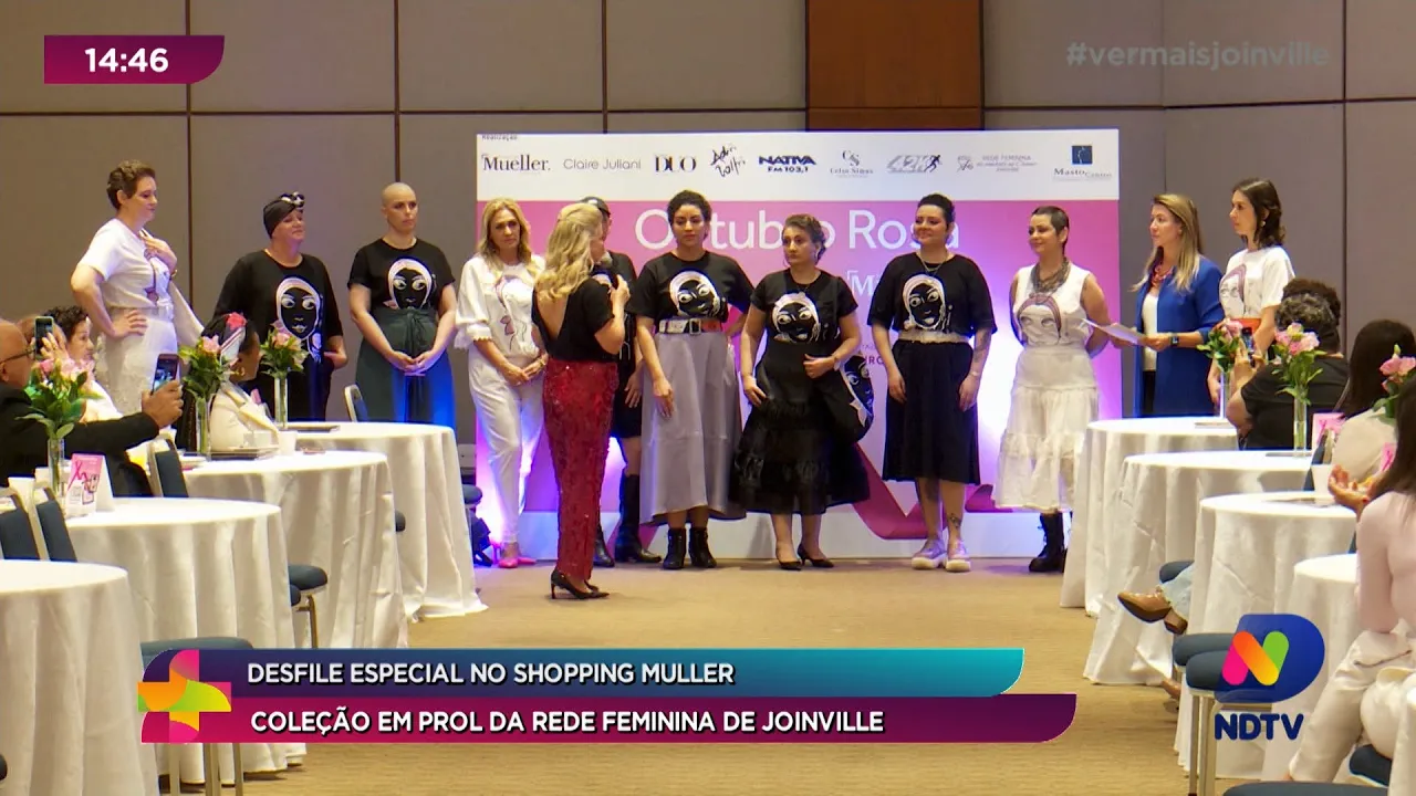 Desfile especial no Shopping Mueller: coleção em prol da rede feminina de Joinville