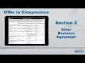 How to Complete Form 433-B OIC - Section 2 Other Business Equipment