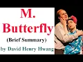 M Butterfly Play by David Henry Hwang Brief Summary