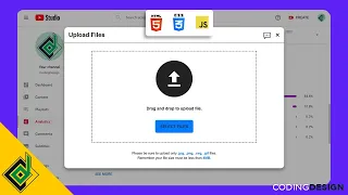 Build Drag And Drop Upload File Feature Like YouTube HTML CSS JavaScript